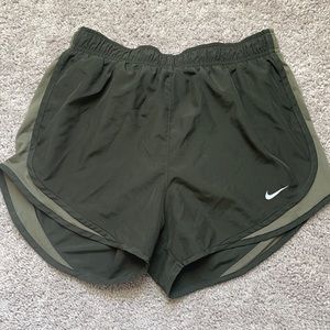 Nike running shorts- olive green- size small
